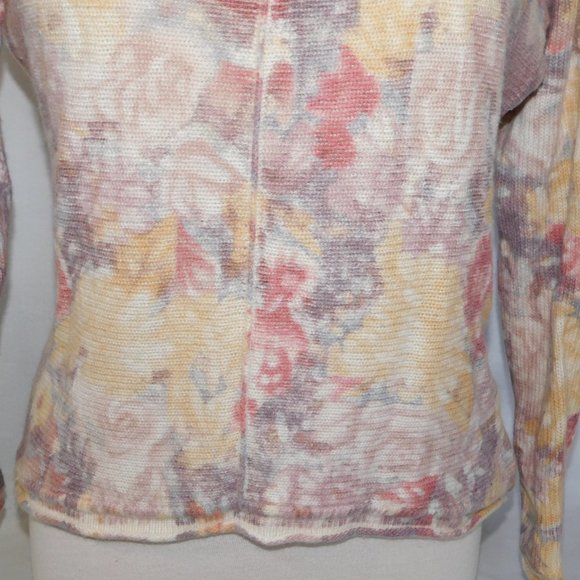 Free People Flower Bomb Womens XS Floral Wool Angora Hair blend Slouch Sweater - Picture 7 of 12